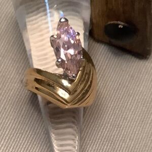 18KT GE Pink Cubic Zirconia Ring